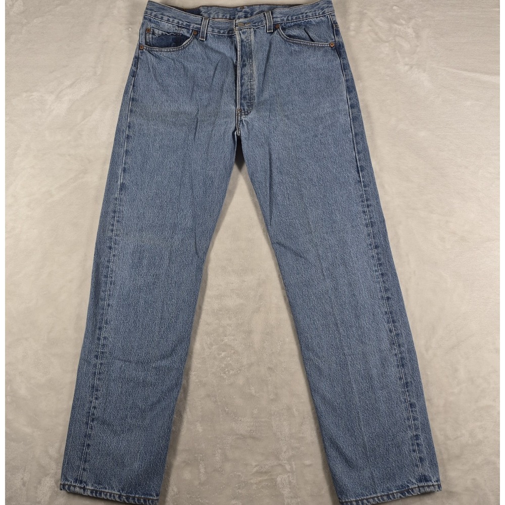 Vintage Levi's 501‎ Jeans Men's 38x32 (35x32) Blue Denim Light 90s Made In USA